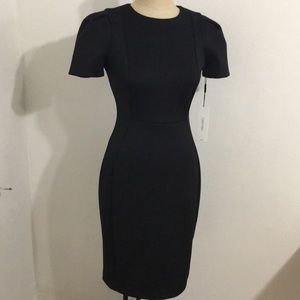 Calvin Klein Black Short Sleeve Fitted Dress